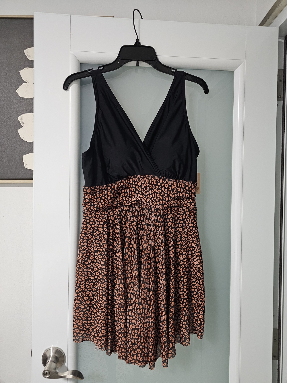 BloomChic Black & Rust Leopard-Print One-Piece Swimsuit